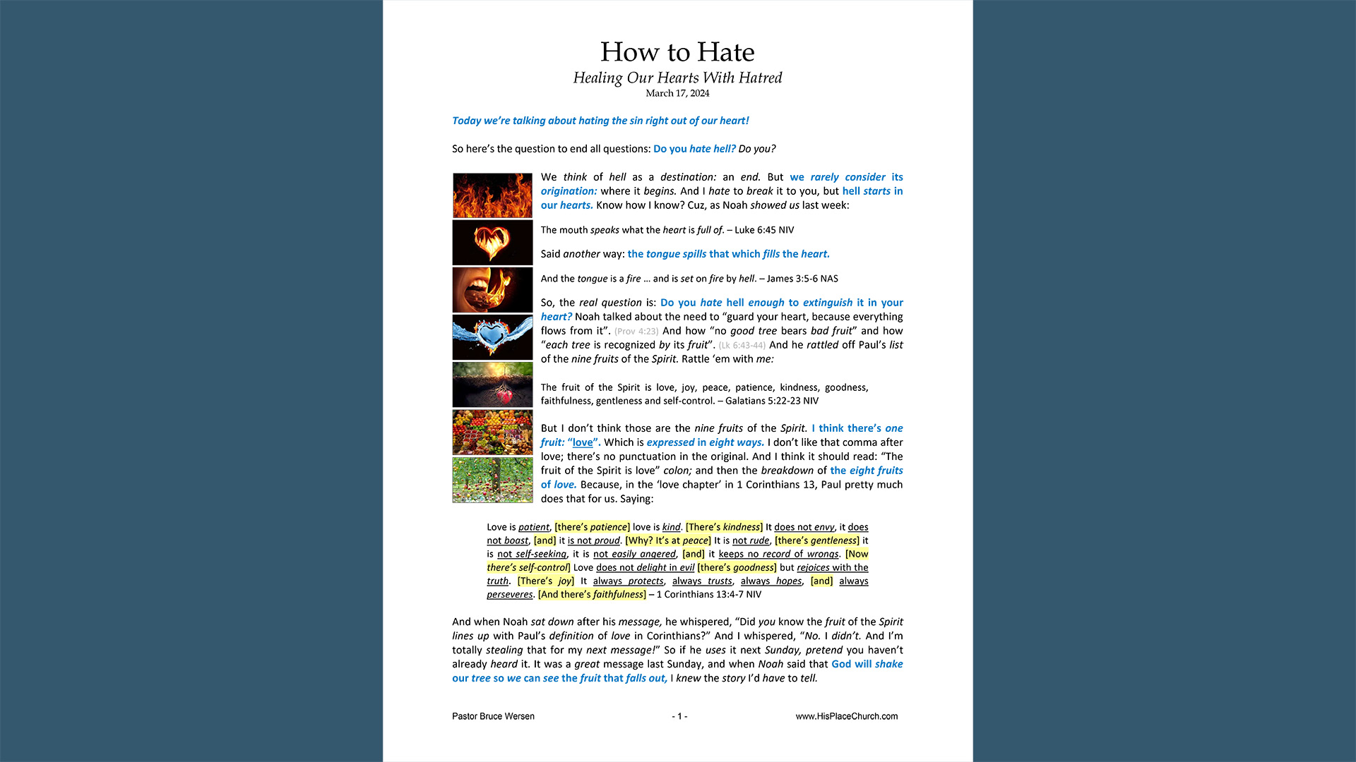How to Hate: Healing Our Hearts With Hatred - His Place Community Church