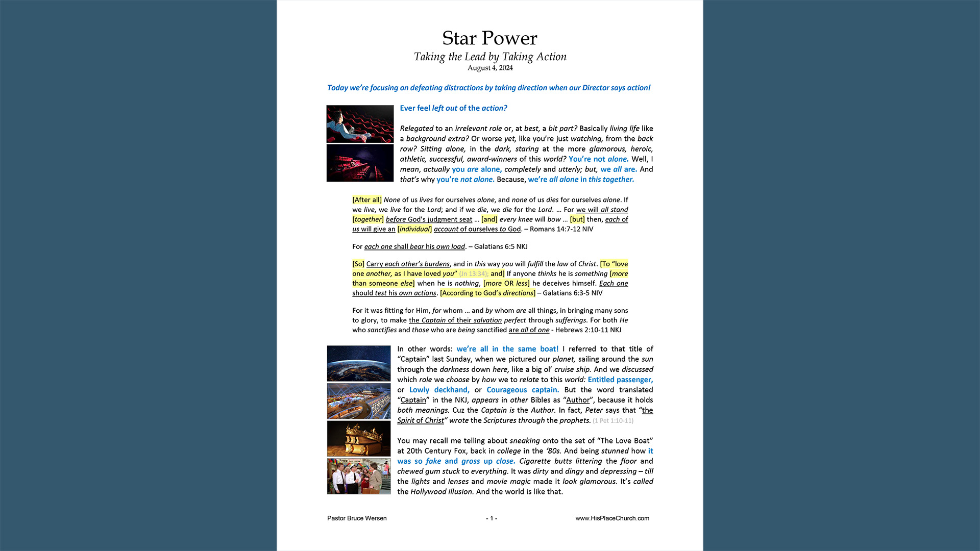 Star Power: Taking the Lead by Taking Action - His Place Community Church